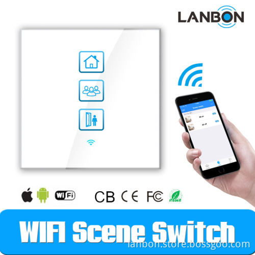 EU standard New smart home smart touch WIFI scene switch control switch on or off with CE FCC ROHS CB